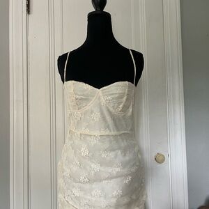 Princess Polly Cream Satin Dress